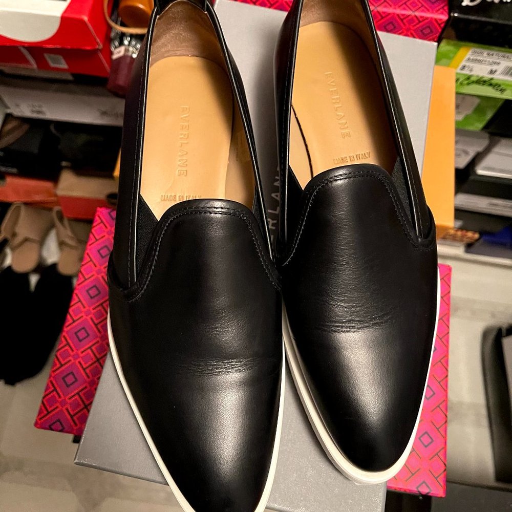 Everlane Black Leather Street Shoes, Sz 8.5